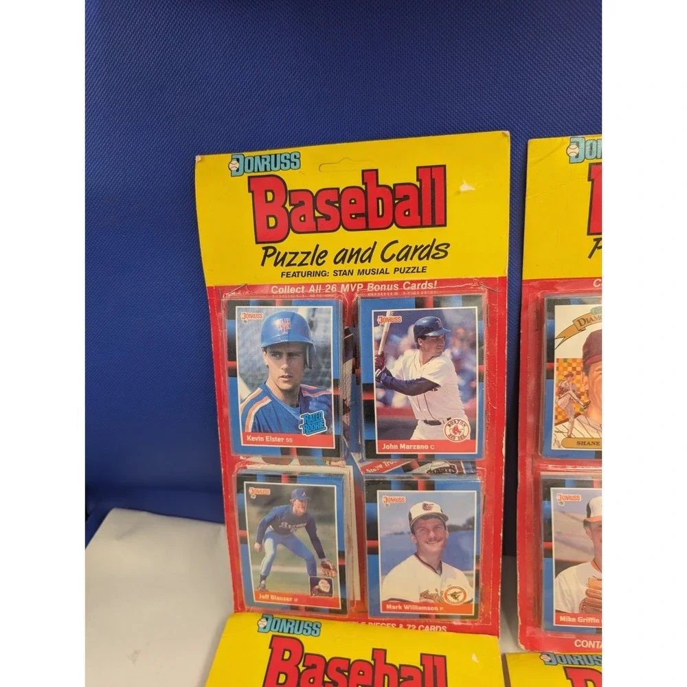 4 Donruss Baseball Puzzle And Cards Original Packaging 72 Cards 12 Puzzle PCs Ea